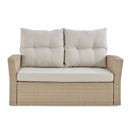 ALATERRE FURNITURE Canaan All-Weather Wicker Outdoor Two-Seat Love Seat with Cushions AWWC035CC